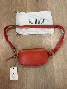 HOBO Red orangeLeather Crossbody Belt Bag